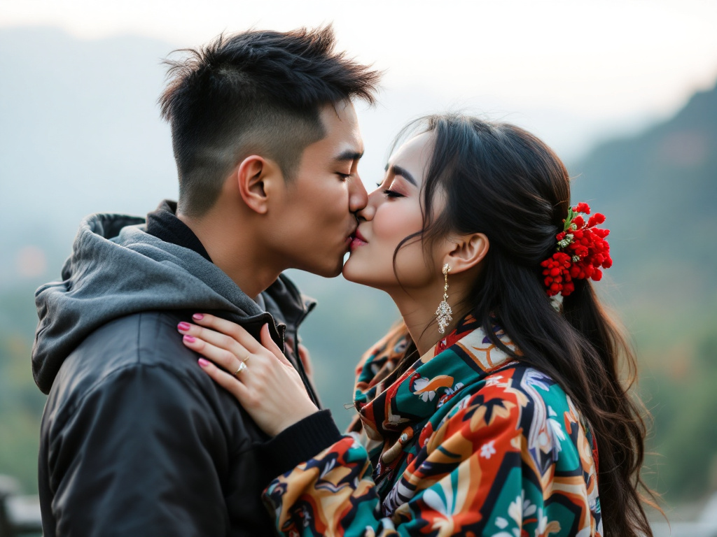 Hmong Couple Kissing Hmong couple kissing for HmongGorgeous.